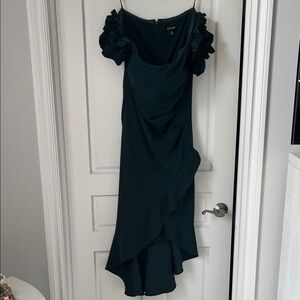 Xscape Strapless Dark Green Dress